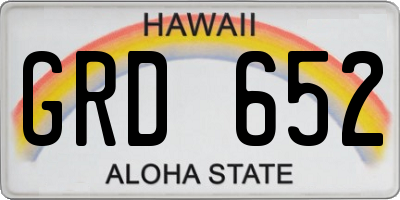 HI license plate GRD652