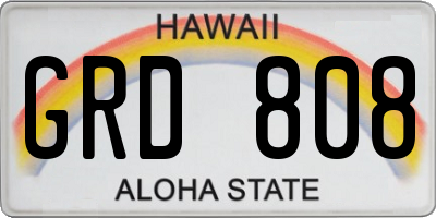 HI license plate GRD808