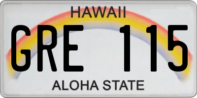 HI license plate GRE115