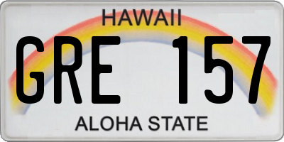 HI license plate GRE157
