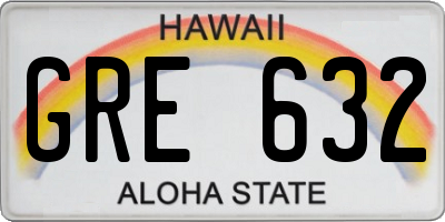 HI license plate GRE632