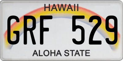 HI license plate GRF529
