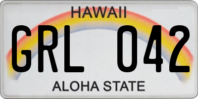 HI license plate GRL042