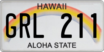 HI license plate GRL211