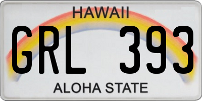 HI license plate GRL393