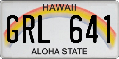 HI license plate GRL641