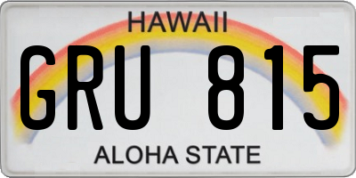 HI license plate GRU815
