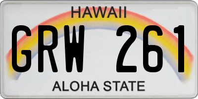 HI license plate GRW261