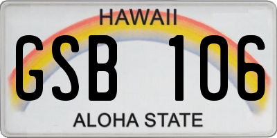 HI license plate GSB106