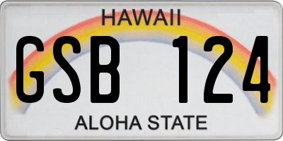 HI license plate GSB124