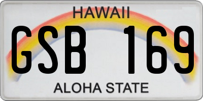 HI license plate GSB169