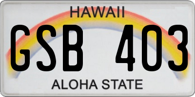 HI license plate GSB403