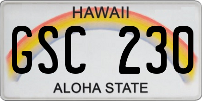 HI license plate GSC230
