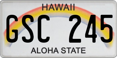 HI license plate GSC245