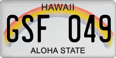 HI license plate GSF049