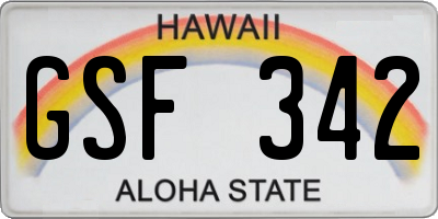 HI license plate GSF342