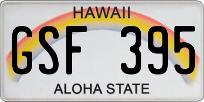 HI license plate GSF395