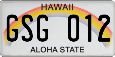 HI license plate GSG012