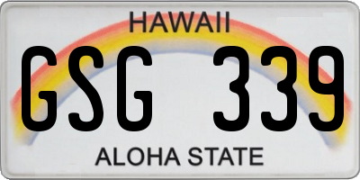 HI license plate GSG339