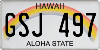 HI license plate GSJ497