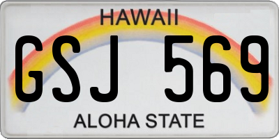 HI license plate GSJ569