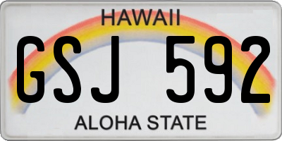HI license plate GSJ592