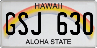 HI license plate GSJ630