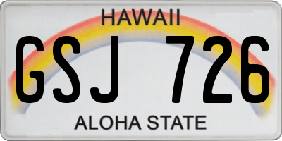 HI license plate GSJ726