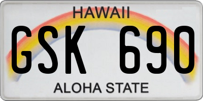 HI license plate GSK690