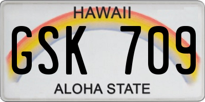 HI license plate GSK709