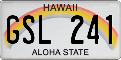 HI license plate GSL241