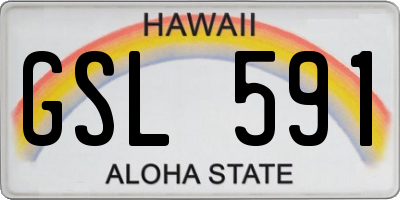 HI license plate GSL591