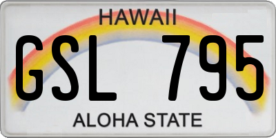 HI license plate GSL795