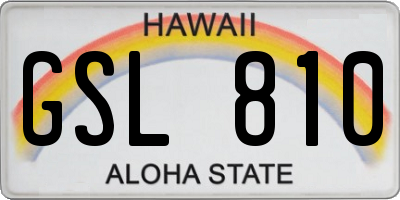 HI license plate GSL810