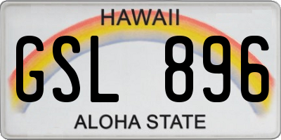 HI license plate GSL896