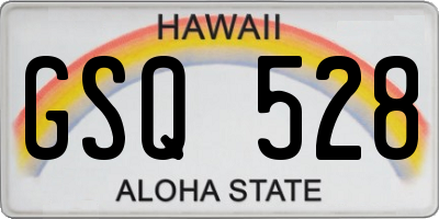 HI license plate GSQ528