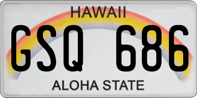 HI license plate GSQ686