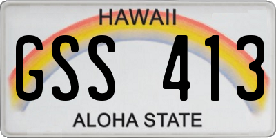 HI license plate GSS413
