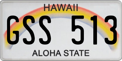 HI license plate GSS513