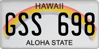 HI license plate GSS698