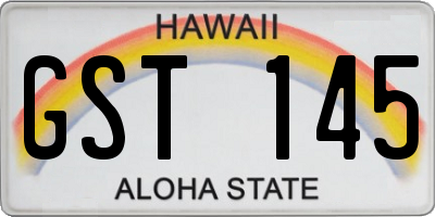 HI license plate GST145