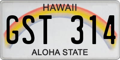 HI license plate GST314