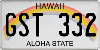 HI license plate GST332