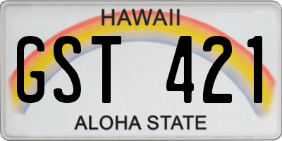 HI license plate GST421