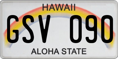 HI license plate GSV090