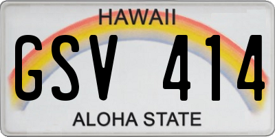 HI license plate GSV414