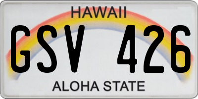 HI license plate GSV426