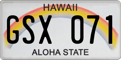 HI license plate GSX071