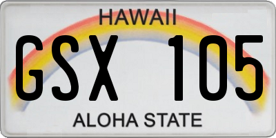 HI license plate GSX105