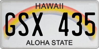 HI license plate GSX435